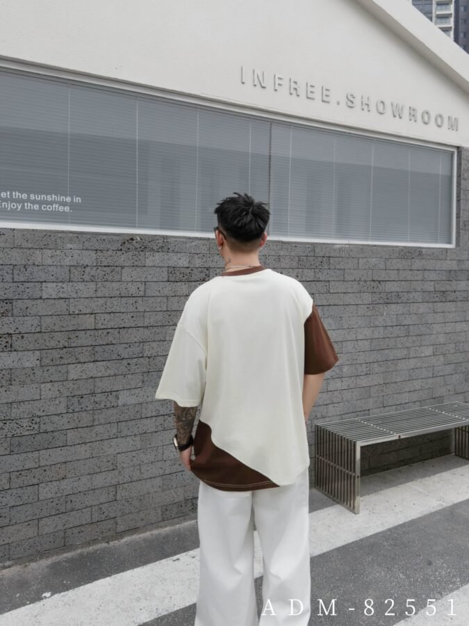 ADM New Structural Contrast Panel T-shirt 82551 - 200gsm Premium Cotton | Streetwear Wholesale (2 Colors) - Image 3
