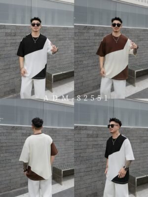 ADM New Structural Contrast Panel T-shirt 82551 - 200gsm Premium Cotton | Streetwear Wholesale (2 Colors)