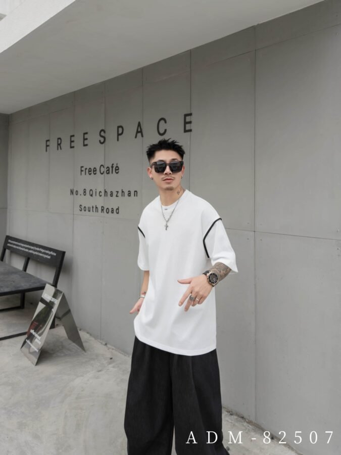ADM New Pinched Seam Metallic Badge T-shirt 82507 - 200gsm Premium Cotton | Streetwear Wholesale (5 Colors) - Image 20