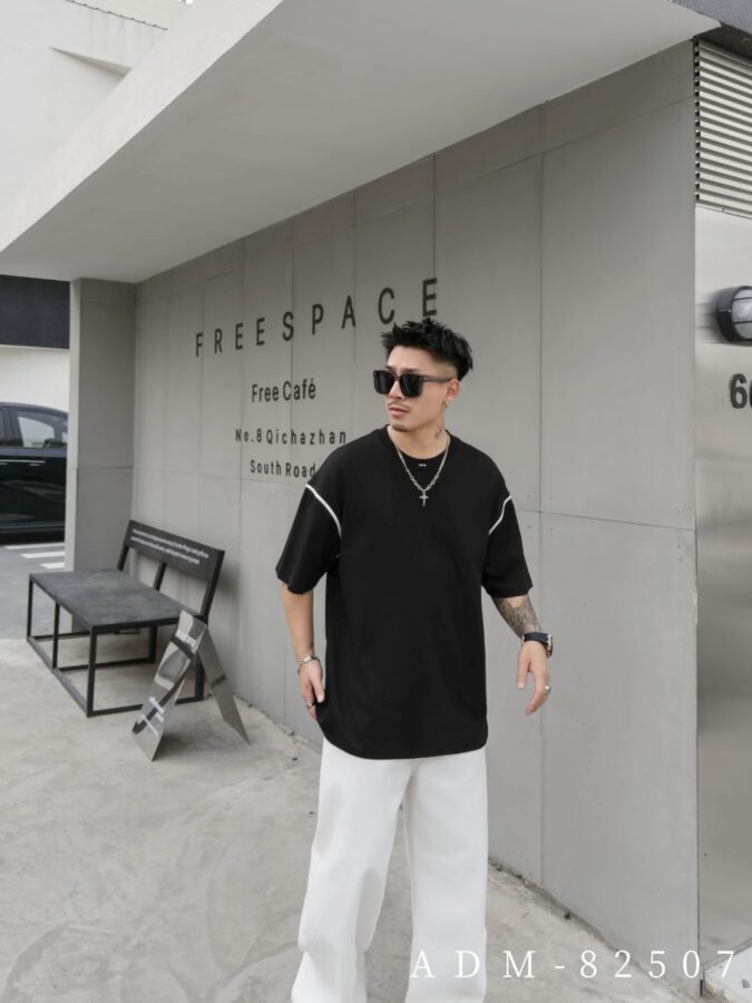 ADM New Pinched Seam Metallic Badge T-shirt 82507 - 200gsm Premium Cotton | Streetwear Wholesale (5 Colors) - Image 15