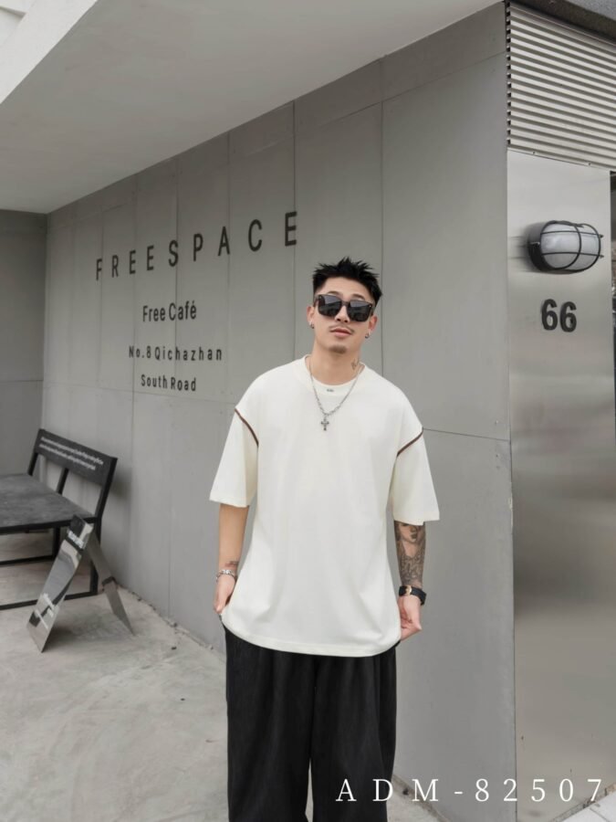ADM New Pinched Seam Metallic Badge T-shirt 82507 - 200gsm Premium Cotton | Streetwear Wholesale (5 Colors) - Image 13