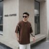 ADM New Pinched Seam Metallic Badge T-shirt 82507 - 200gsm Premium Cotton | Streetwear Wholesale (5 Colors) - Coffee