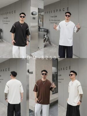 ADM New Pinched Seam Metallic Badge T-shirt 82507 - 200gsm Premium Cotton | Streetwear Wholesale (5 Colors)