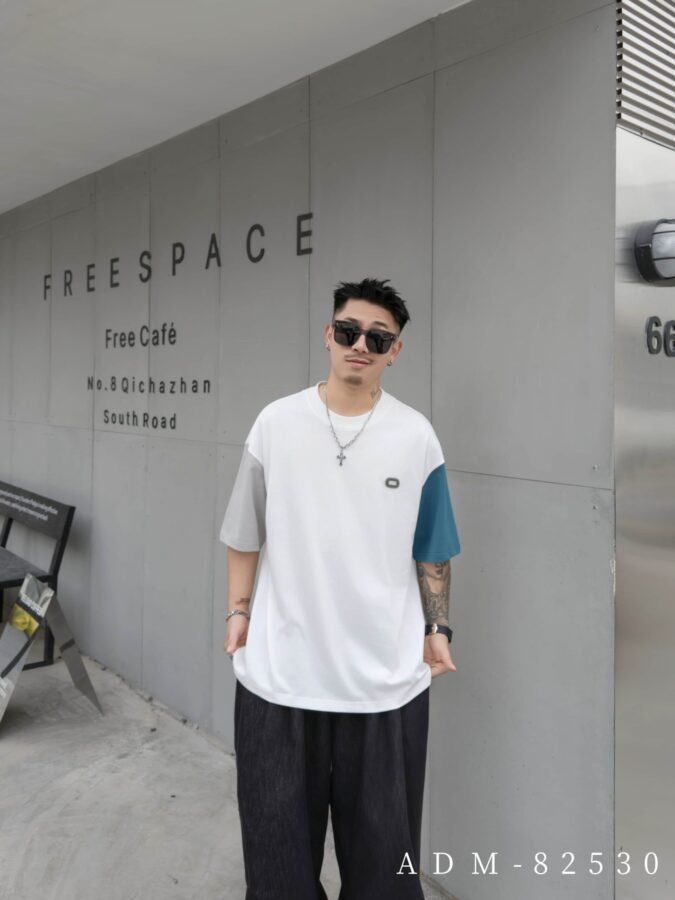 ADM New Contrast Sleeve Cotton T-shirt 82530 - 200gsm Premium Streetwear | Wholesale (3 Colors) - Image 12