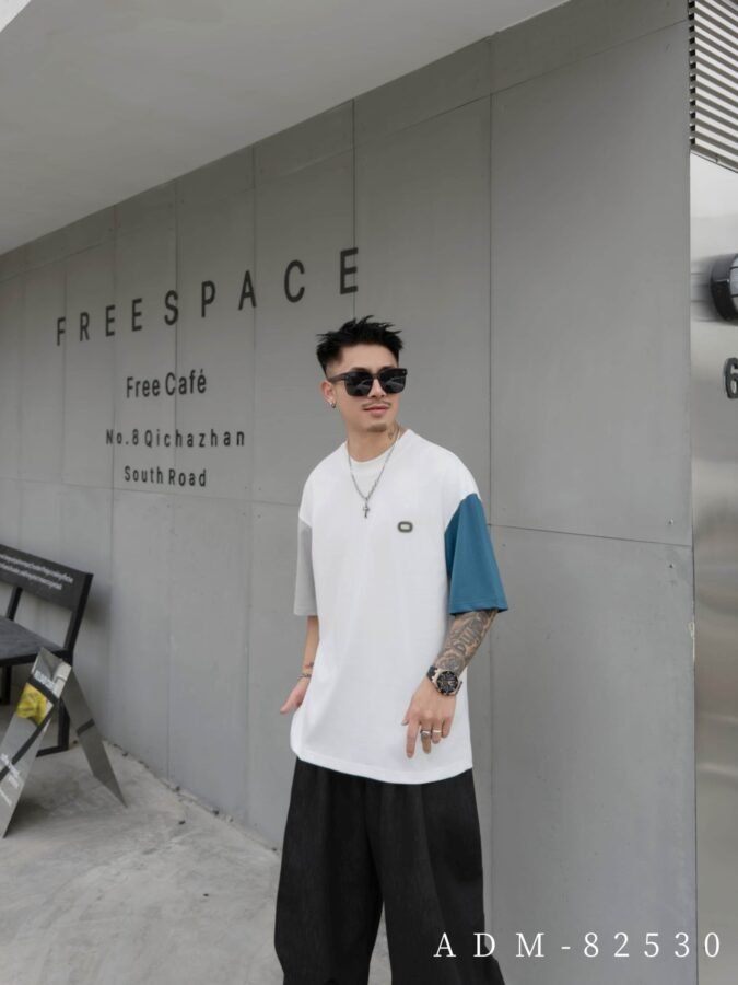 ADM New Contrast Sleeve Cotton T-shirt 82530 - 200gsm Premium Streetwear | Wholesale (3 Colors) - Image 11
