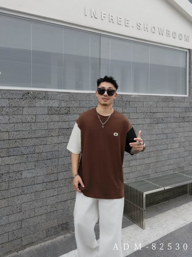 ADM New Contrast Sleeve Cotton T-shirt 82530 - 200gsm Premium Streetwear | Wholesale (3 Colors) - Image 9