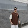 ADM New Contrast Sleeve Cotton T-shirt 82530 - 200gsm Premium Streetwear | Wholesale (3 Colors) - Coffee
