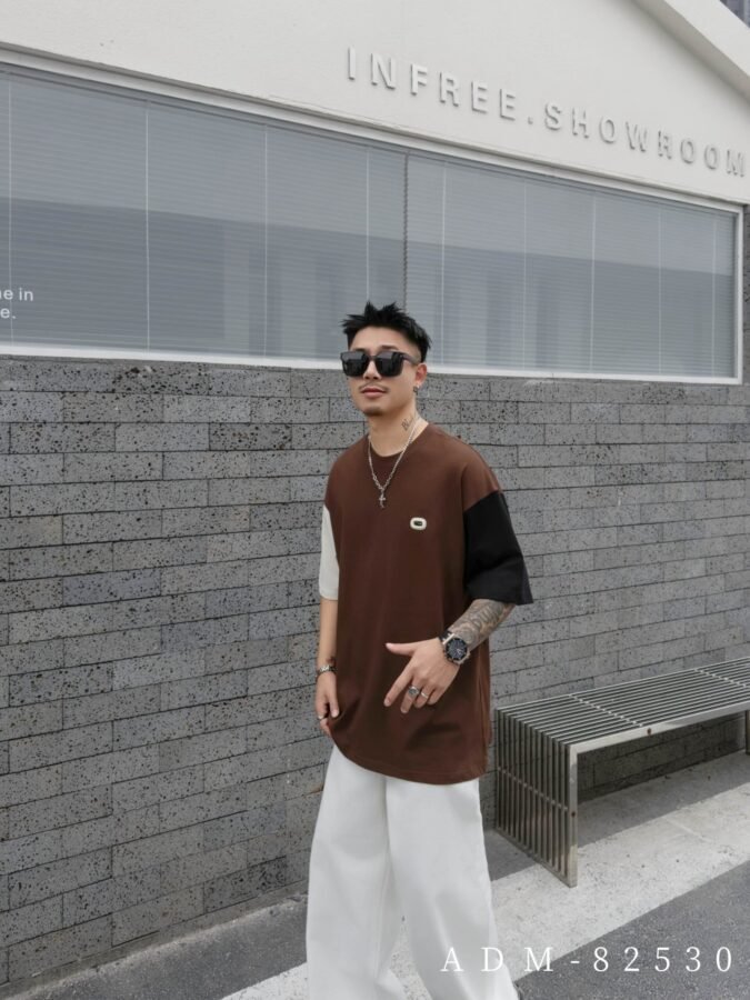 ADM New Contrast Sleeve Cotton T-shirt 82530 - 200gsm Premium Streetwear | Wholesale (3 Colors) - Image 7