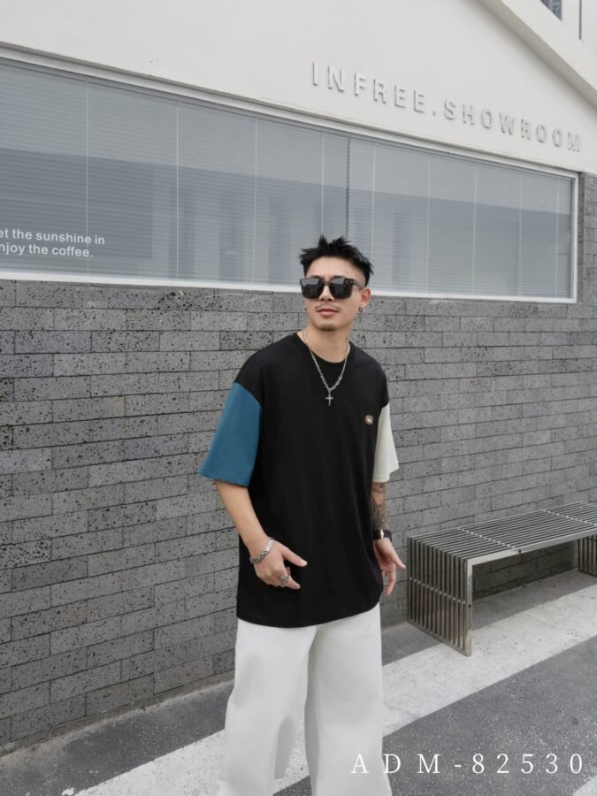 ADM New Contrast Sleeve Cotton T-shirt 82530 - 200gsm Premium Streetwear | Wholesale (3 Colors) - Image 3