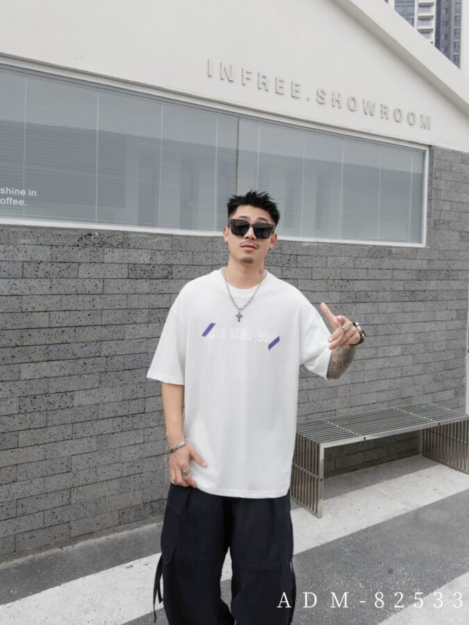 ADM New Burnout Effect Cotton T-shirt 82533 - 200gsm Premium Streetwear | Wholesale (4 Colors) - Image 9