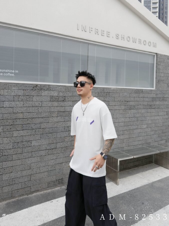 ADM New Burnout Effect Cotton T-shirt 82533 - 200gsm Premium Streetwear | Wholesale (4 Colors) - Image 7