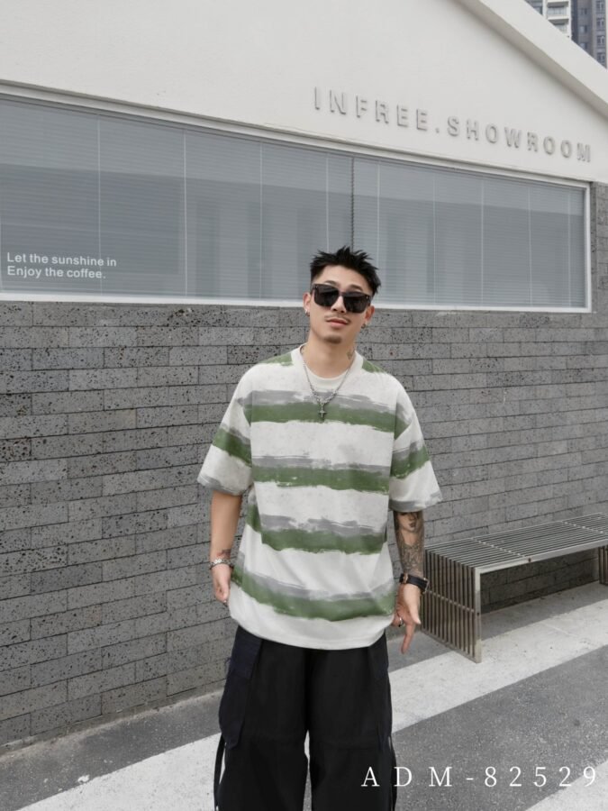 ADM New Washed Stripe Cotton T-shirt 82529 - 200gsm Premium Streetwear | Wholesale (3 Colors) - Image 13