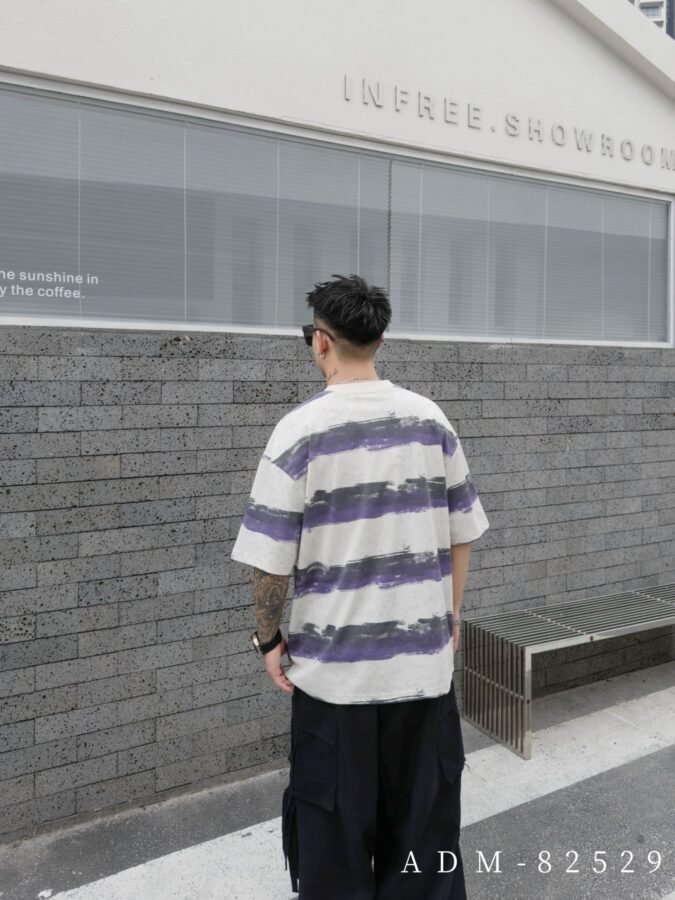 ADM New Washed Stripe Cotton T-shirt 82529 - 200gsm Premium Streetwear | Wholesale (3 Colors) - Image 6