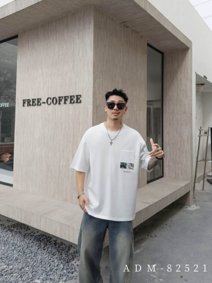 ADM New Patchwork Cotton T-shirt 82521 - 200gsm Premium Streetwear | Wholesale (4 Colors) - Image 12