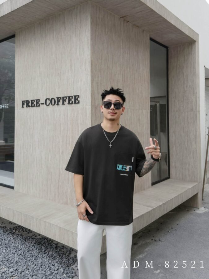 ADM New Patchwork Cotton T-shirt 82521 - 200gsm Premium Streetwear | Wholesale (4 Colors) - Image 8