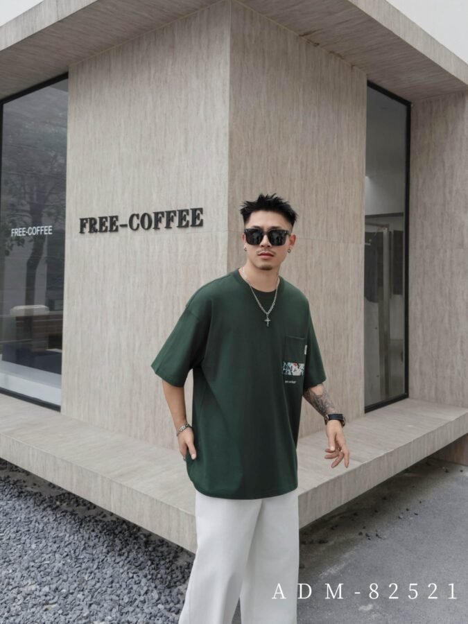 ADM New Patchwork Cotton T-shirt 82521 - 200gsm Premium Streetwear | Wholesale (4 Colors) - Image 4