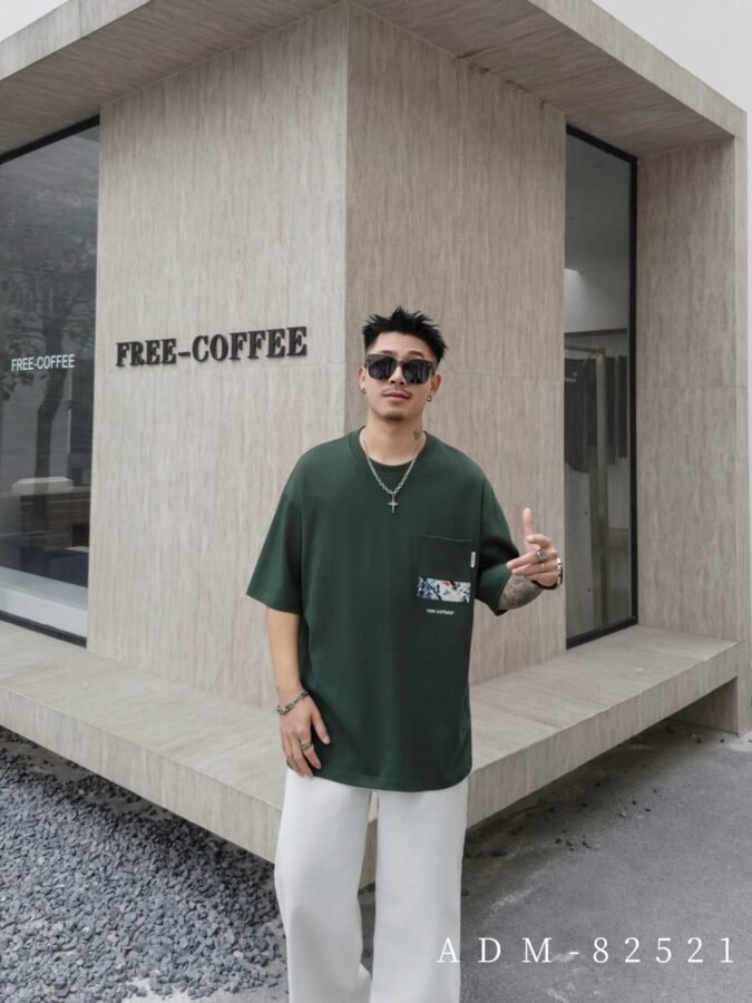 ADM New Patchwork Cotton T-shirt 82521 - 200gsm Premium Streetwear | Wholesale (4 Colors) - Image 3