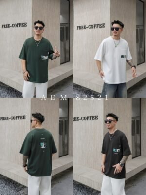 ADM New Patchwork Cotton T-shirt 82521 - 200gsm Premium Streetwear | Wholesale (4 Colors)