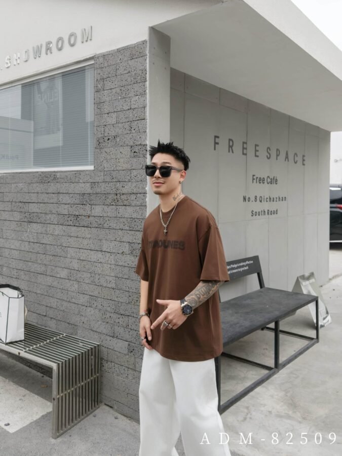 ADM New Halftone Print Embroidered T-shirt 82509 - 200gsm 100% Cotton | Streetwear Wholesale (4 Colors) - Image 11