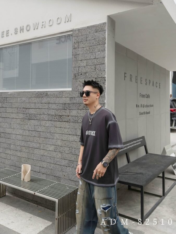 ADM New 3D Embroidery DTG Print T-shirt 82510 - 200gsm Premium Cotton | Streetwear Wholesale (5 Colors) - Image 7
