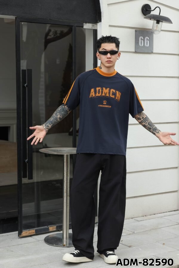 ADM New Contrast Stripe Raglan T-shirt 82590 - 260gsm Heavyweight Cotton | Streetwear Wholesale (3 Colors) - Image 12
