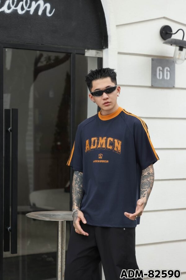 ADM New Contrast Stripe Raglan T-shirt 82590 - 260gsm Heavyweight Cotton | Streetwear Wholesale (3 Colors) - Image 11