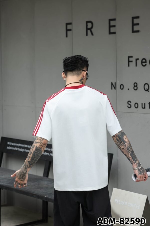 ADM New Contrast Stripe Raglan T-shirt 82590 - 260gsm Heavyweight Cotton | Streetwear Wholesale (3 Colors) - Image 9