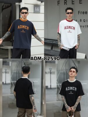 ADM New Contrast Stripe Raglan T-shirt 82590 - 260gsm Heavyweight Cotton | Streetwear Wholesale (3 Colors)