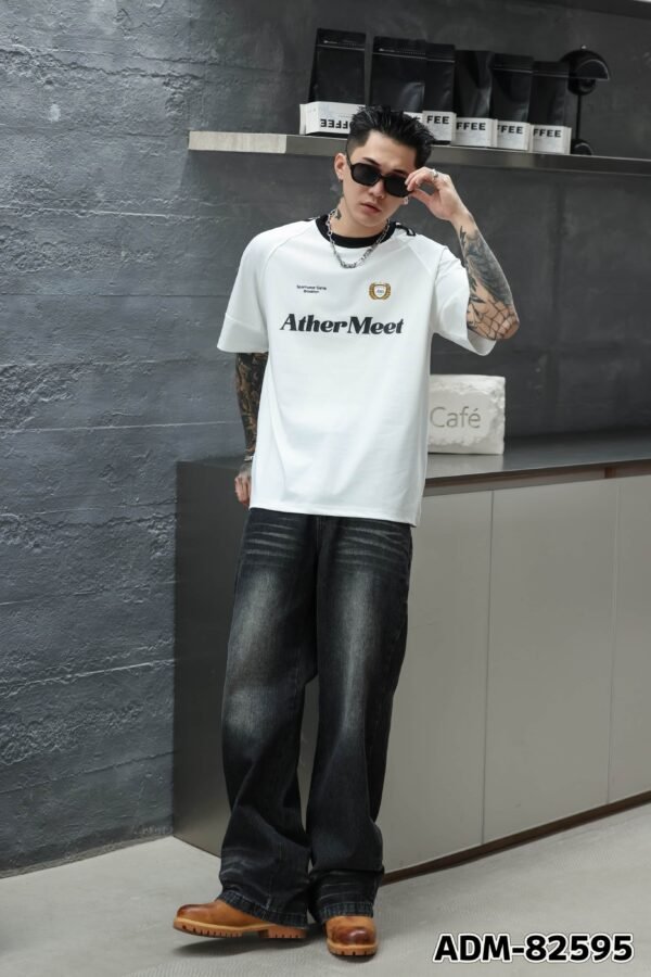 ADM New Contrast Stripe Raglan T-shirt 82595 - 260gsm Heavyweight Cotton | Streetwear Wholesale (3 Colors) - Image 10
