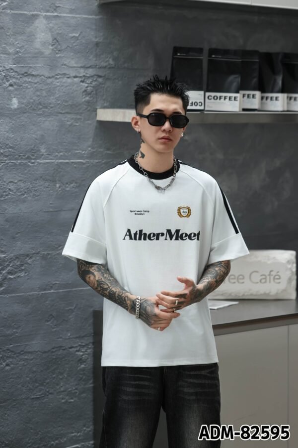 ADM New Contrast Stripe Raglan T-shirt 82595 - 260gsm Heavyweight Cotton | Streetwear Wholesale (3 Colors) - Image 9