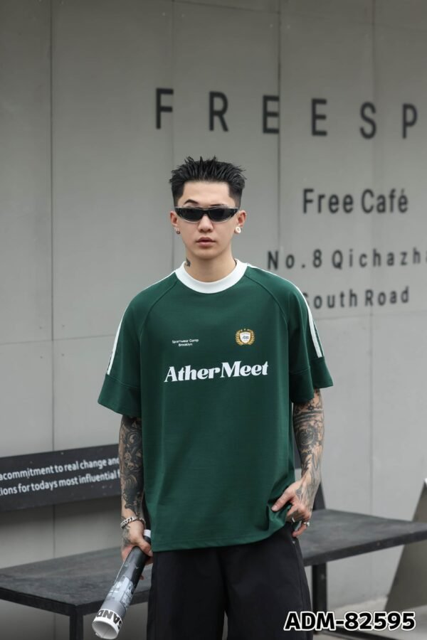 ADM New Contrast Stripe Raglan T-shirt 82595 - 260gsm Heavyweight Cotton | Streetwear Wholesale (3 Colors) - Image 5