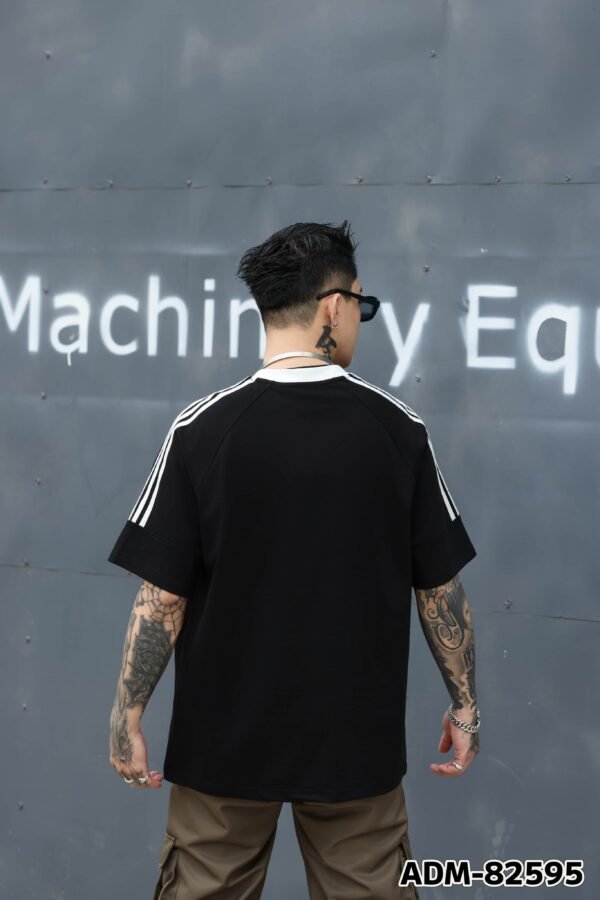 ADM New Contrast Stripe Raglan T-shirt 82595 - 260gsm Heavyweight Cotton | Streetwear Wholesale (3 Colors) - Image 3