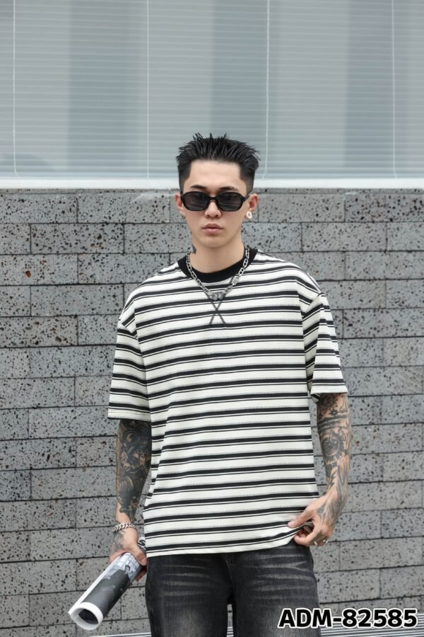 ADM New Frosted Stripe Cotton T-shirt 82585 - 200gsm Premium Streetwear | Wholesale (4 Colors) - Image 15