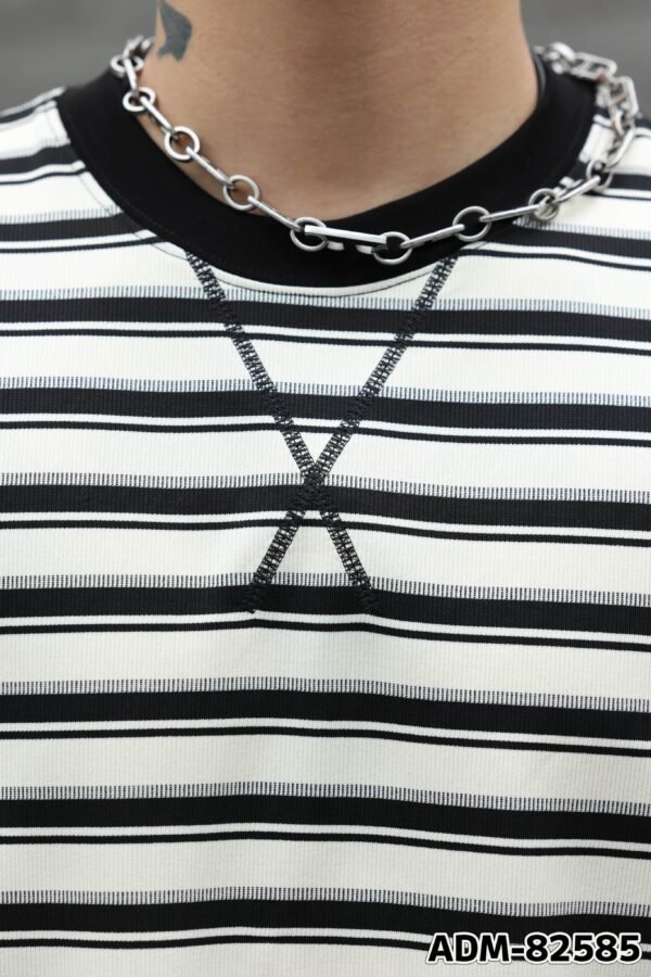ADM New Frosted Stripe Cotton T-shirt 82585 - 200gsm Premium Streetwear | Wholesale (4 Colors) - Image 13
