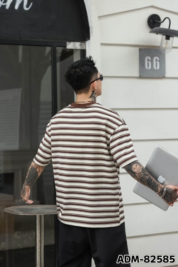 ADM New Frosted Stripe Cotton T-shirt 82585 - 200gsm Premium Streetwear | Wholesale (4 Colors) - Image 11