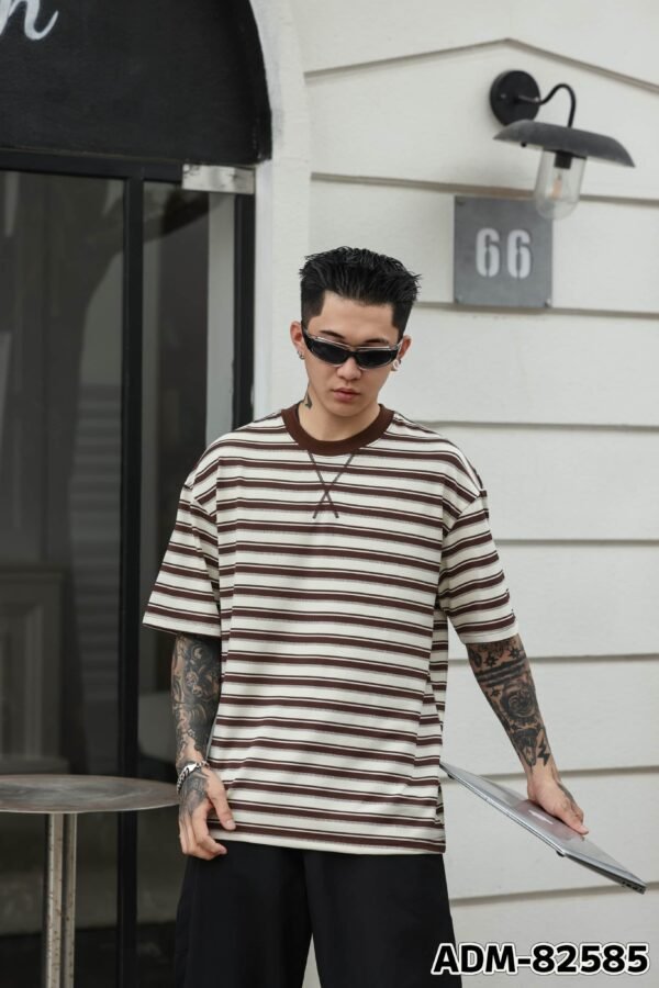 ADM New Frosted Stripe Cotton T-shirt 82585 - 200gsm Premium Streetwear | Wholesale (4 Colors) - Image 10