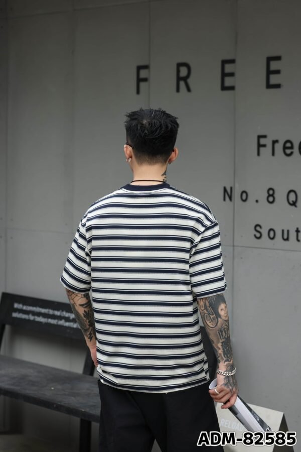 ADM New Frosted Stripe Cotton T-shirt 82585 - 200gsm Premium Streetwear | Wholesale (4 Colors) - Image 6