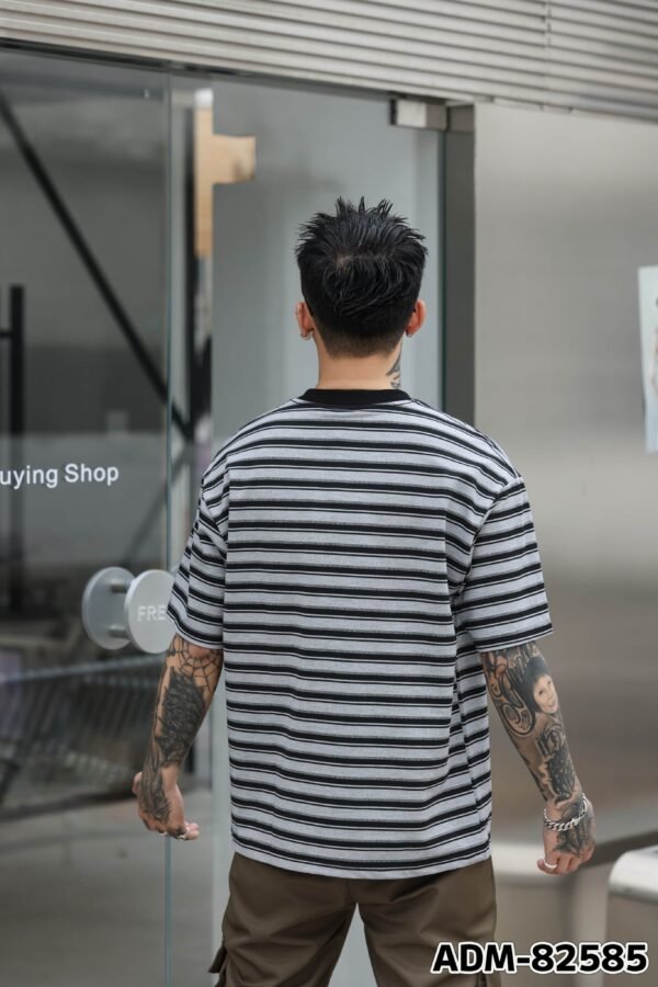 ADM New Frosted Stripe Cotton T-shirt 82585 - 200gsm Premium Streetwear | Wholesale (4 Colors) - Image 4