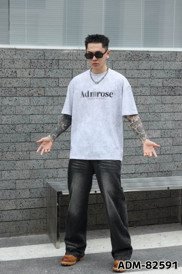 ADM New Washed Halftone Heavyweight T-shirt 82591 - 260gsm Premium Cotton | Streetwear Wholesale (2 Colors) - Image 5
