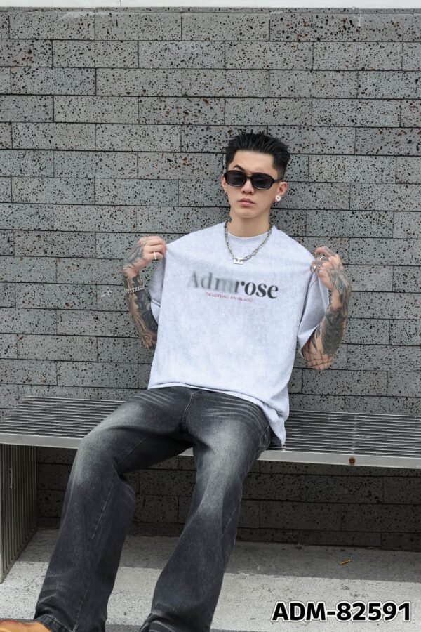 ADM New Washed Halftone Heavyweight T-shirt 82591 - 260gsm Premium Cotton | Streetwear Wholesale (2 Colors) - Image 2