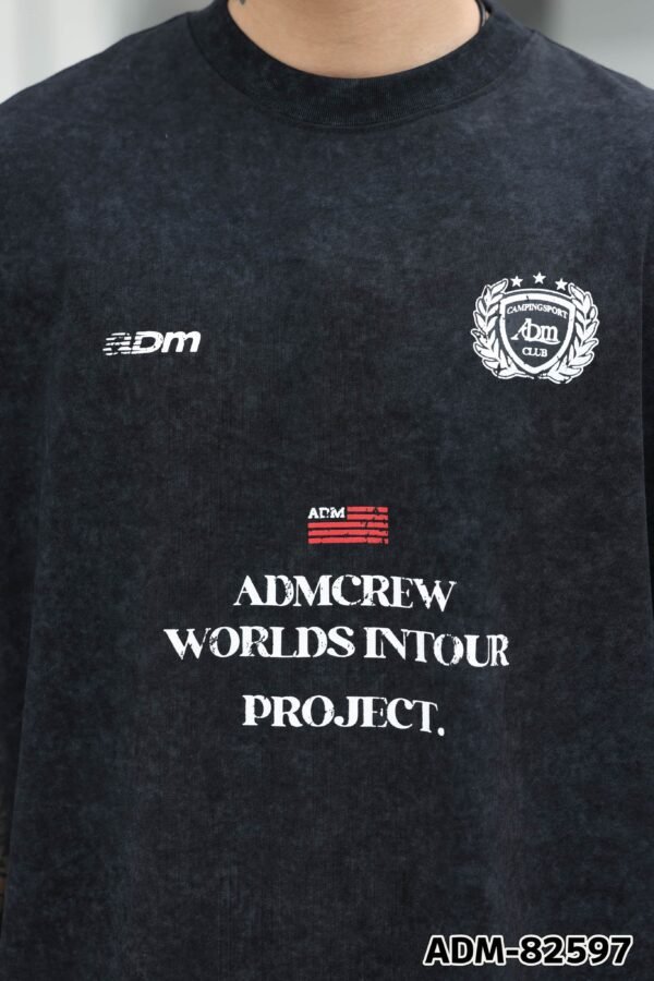 ADM New Washed Halftone Print T-shirt 82597 - 260gsm Heavyweight Cotton | Streetwear Wholesale (3 Colors) - Image 6
