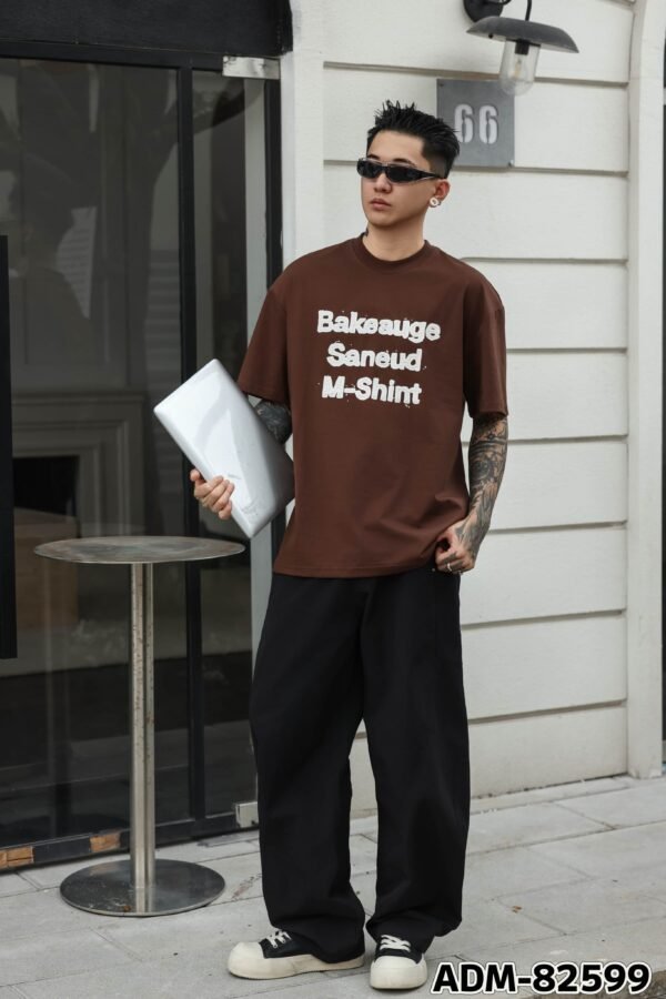 ADM New Rubber Print Heavyweight T-shirt 82599 - 260gsm Premium Cotton | Streetwear Wholesale (3 Colors) - Image 7
