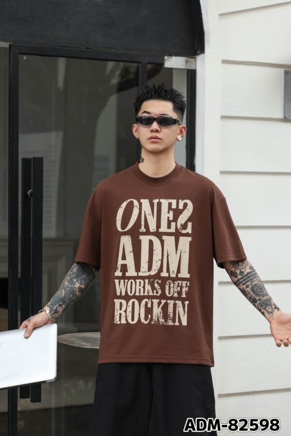 ADM New Distressed Print Heavyweight T-shirt 82598 - 260gsm Premium Cotton | Streetwear Wholesale (3 Colors) - Image 9