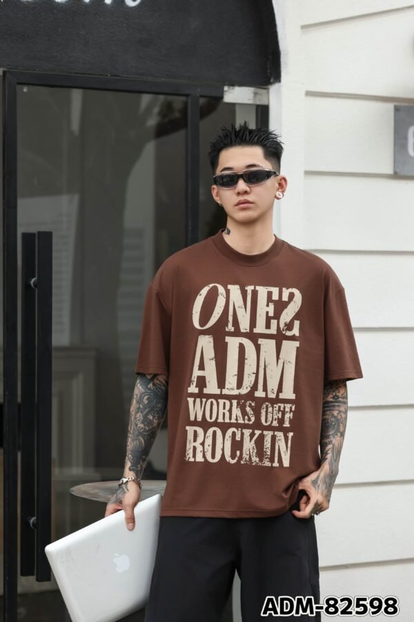 ADM New Distressed Print Heavyweight T-shirt 82598 - 260gsm Premium Cotton | Streetwear Wholesale (3 Colors) - Image 8