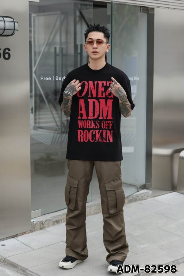 ADM New Distressed Print Heavyweight T-shirt 82598 - 260gsm Premium Cotton | Streetwear Wholesale (3 Colors) - Image 4