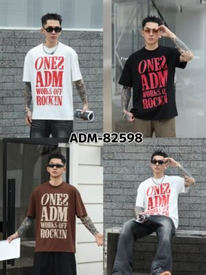 ADM New Distressed Print Heavyweight T-shirt 82598 - 260gsm Premium Cotton | Streetwear Wholesale (3 Colors)