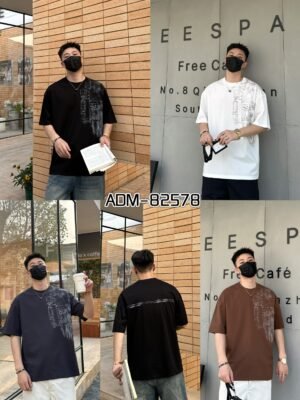 ADM New Washed Denim-Effect T-shirt 82578 - 200gsm Premium Cotton | Streetwear Wholesale (4 Colors)