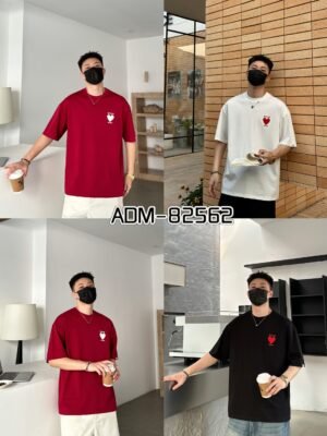 ADM New 3D Embroidered Cotton T-shirt 82562 - 200gsm Premium Streetwear | Wholesale (3 Colors)