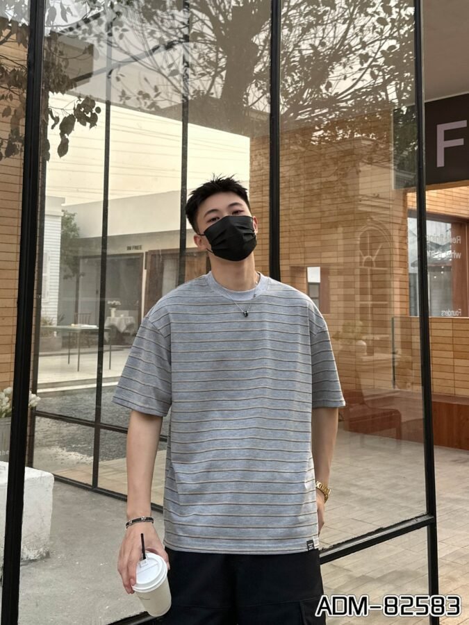 ADM New Textured Stripe Cotton T-shirt 82583 - 220gsm Premium Streetwear | Wholesale (5 Colors) - Image 21