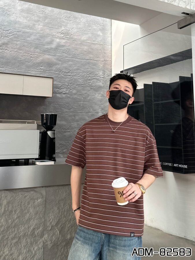 ADM New Textured Stripe Cotton T-shirt 82583 - 220gsm Premium Streetwear | Wholesale (5 Colors) - Image 11